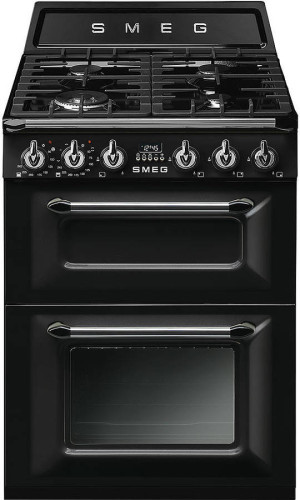 Fogão SMEG TR62BL (96 L - Elétrico e Gás Natural - Preto)