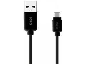 Cabo SBS TECABLEMICROC30K (Outlet Caixa Aberta - USB - USB-C - 1.5m - Preto)