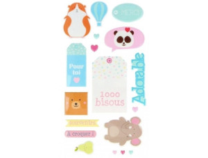 Artemio Adesivos Puffies Xl Animais Adoráveis