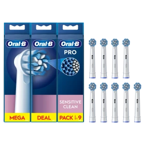 Recarga Escova Dentes ORAL-B Pro Sensitive Clean Branco (9 unidades)