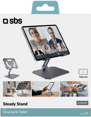 Suporte SBS de Alumínio para Tablets (Aço Inoxidável - Preto)