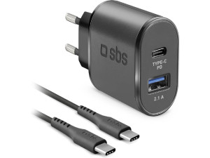 Carregador SBS Tipo C 18W Preto (Outlet Caixa Aberta)