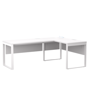 Biurko narożne do biura LOFT - białe