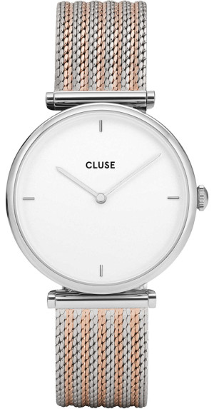 Zegarek Cluse CL61001 / Mesh Silver White/Silver Rose Gold / damski