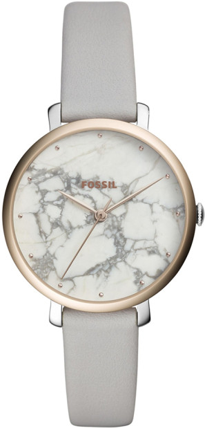 Zegarek Fossil ES4377 / JACQUELINE Grey Leather Strap 36mm / damski