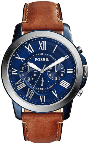 Zegarek Fossil FS5151 / GRANT Light Brown Leather Strap 44mm / męski