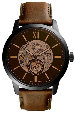 Zegarek Fossil ME3155 / Townsman Automatic Brown Leather Strap 48mm / męski