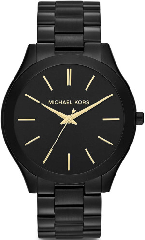 Zegarek Michael Kors MK3221 / SLIM RUNWAY Black Stainless Steel 42mm / damski
