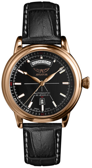 Zegarek Aviator V.3.20.2.146.4 / DAY-DATE / męski / pasek
