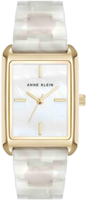 Zegarek Anne Klein AK-5290GPIV / Delicate Rectangular Acetate Link Bracelet Watch / damski