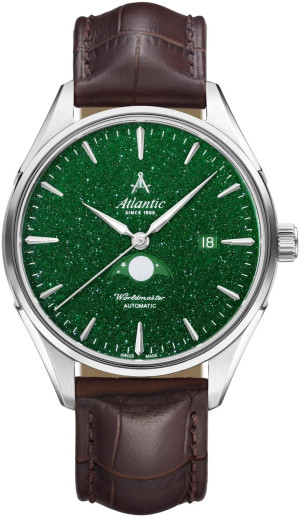 Zegarek Atlantic 52783.41.71 / Worldmaster Moonphase - Green Aventurine / męski