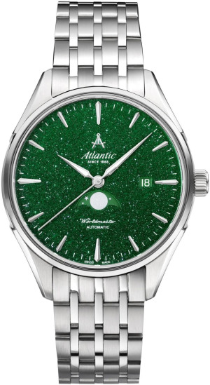 Zegarek Atlantic 52788.41.71 / Worldmaster Moonphase Green Aventurine / męski