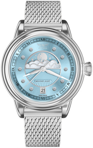 Zegarek Aviator V.1.33.0.359.5 / Douglas Moonflight Ice Blue Diamonds / damski