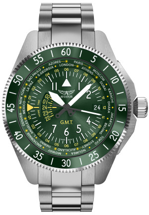 Zegarek Aviator V.1.37.0.309.5 / AIRACOBRA GMT / męski / bransoleta