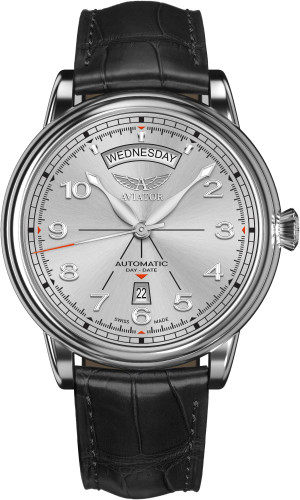 Zegarek Aviator V.3.44.0.399.4 / Douglas DC-3 Day-Date 45 Silver / męski