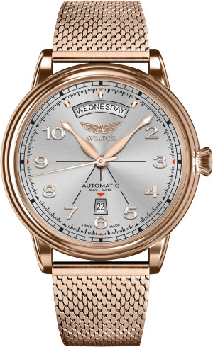 Zegarek Aviator V.3.44.2.400.5 / Douglas DC-3 Day-Date 45 Silver / męski