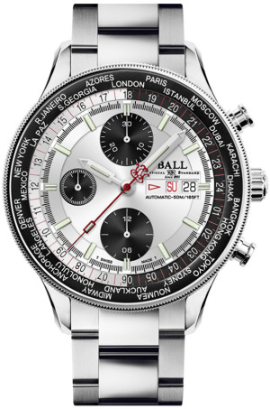 Zegarek Ball CM3388D-S1-SLBK / Engineer II Navigator World Time Chronograph (44mm) / męski
