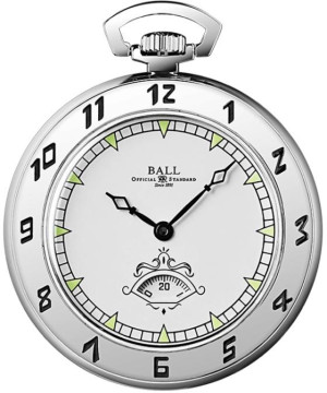 Zegarek Ball PW1098E-WH / Trainmaster Secometer Pocket Watch (45mm) / męski
