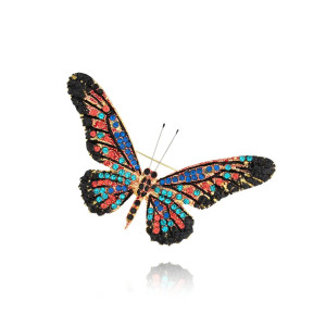 Biżuteria damska By Dziubeka BRPI0015 / Broszka z kolorowym motylem Papillon II