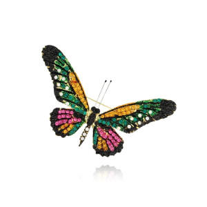 Biżuteria damska By Dziubeka BRPI0016 / Broszka z kolorowym motylem Papillon II
