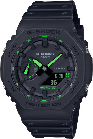 Zegarek Casio G-SHOCK GA-2100-1A3ER / Octagon Neon Accent Series "CasiOak" Carbon Core Guard / męski