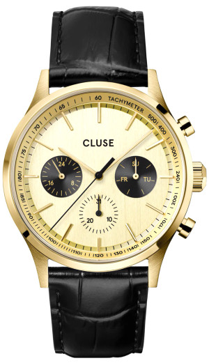 Zegarek Cluse CW21005 / Anthéor Multifunction Leather Gold / męski