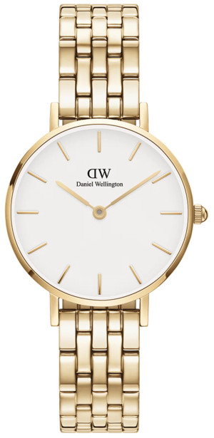 Zegarek Daniel Wellington DW00100614 / Petite 5-Link Evergold 28 mm / damski