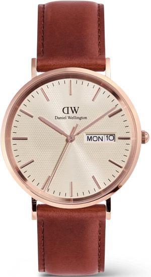 Zegarek Daniel Wellington DW00100829 / Classic Day Display St Mawes Rose Gold Champagne / męski