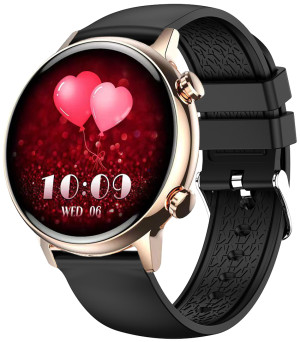 Smartwatch Enter SAT.110.534 / Lady Różowe Złoto na Czarnym Pasku / damski