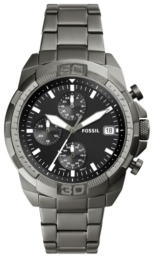 Zegarek Fossil FS5852 / Bronson Chronograph Black Stainless Steel 43mm / męski
