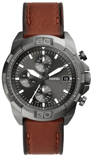 Zegarek Fossil FS5855 / Bronson Chronograph Brown LiteHide™ Leather Strap 44mm / męski