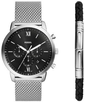 Zegarek Fossil FS6021SET /  Neutra Chronograph Stainless Steel Mesh Bracelet SET 44mm / męski