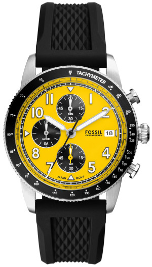 Zegarek Fossil FS6044 / SPORT TOURER Black Silicone Strap 42mm / męski