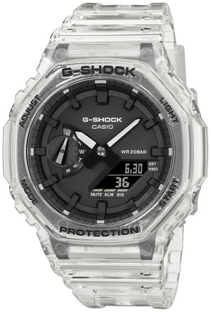 Zegarek Casio G-SHOCK GA-2100SKE-7AER / Octagon White Skeleton "CasiOak" Carbon Core Guard / męski