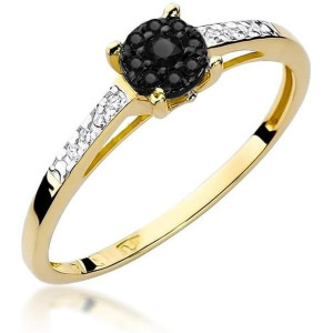 Biżuteria damska Harf B0110-PI-AUZ-XXX-04-OK / Złoty pierścionek z czanym diamentem, próba 585