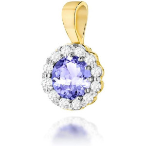 Biżuteria damska Harf B1020-ZA-AUZ-TAP-02-OK / Złota zawieszka z tanzanitem i diamentami, próba 585