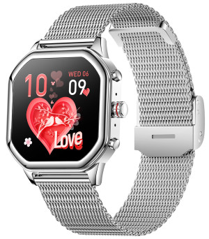 Zegarek Hagen HC84.111.1411 / Smartwatch HC84 Srebrny / damski