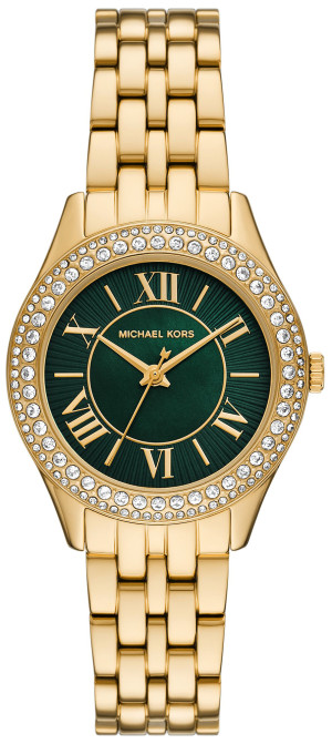 Zegarek Michael Kors MK4870 / HARLOWE Gold Green Dial Stainless Steel 33mm / damski