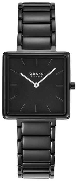Zegarek Obaku Denmark V259LXBBSB / Firkant - Dark / damski