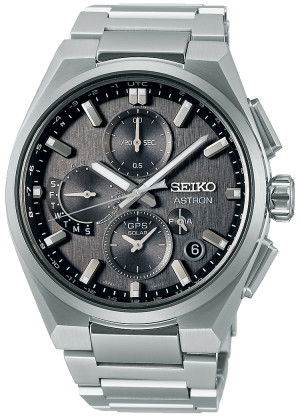 Zegarek Seiko SSH163J1 / Astron GPS Solar 5X Dual-Time Chronograph Grey 42mm / męski