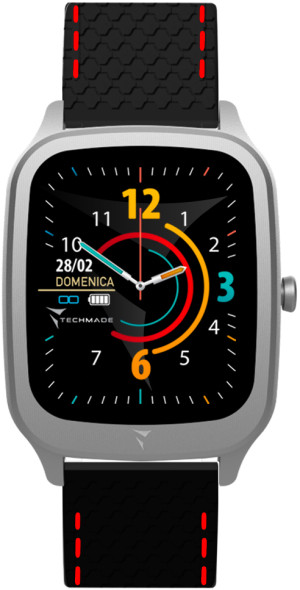 Smartwatch Techmade TM-VISIONS-BKSR / Vision Silver Red / unisex