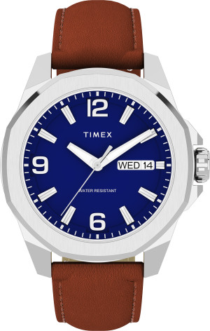 Zegarek Timex TW2W92800 / Essex Day & Date 46mm Leather Strap / męski