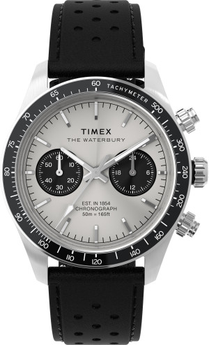 Zegarek Timex TW2Y19300 / Waterbury Heritage Chronograph 39mm Leather Strap / męski