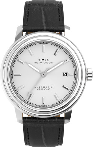 Zegarek Timex TW2Y22900 / Waterbury Metropolitan Automatic 41mm Leather Strap / męski
