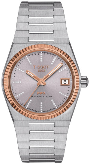 Zegarek Tissot T931.207.41.336.00 / PRX 35 POWERMATIC 80 18K GOLD BEZEL 35mm / damski