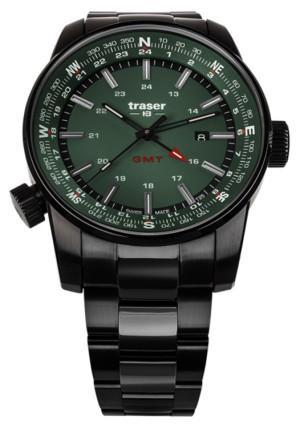Zegarek Traser TS-109525 / P68 Pathfinder GMT Green Stainless Steel / męski