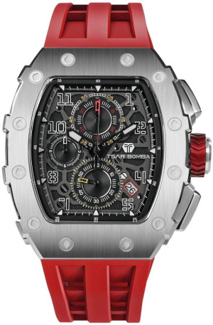 Zegarek Tsar Bomba TB8204Q-33 / Elemental Calendar Silver Red / męski