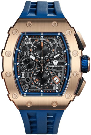 Zegarek Tsar Bomba TB8204Q-41 / Elemental Calendar Rose Gold Blue / męski