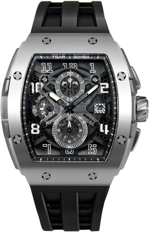 Zegarek Tsar Bomba TB8211Q-01 / Elemental Quartz Silver Black / męski