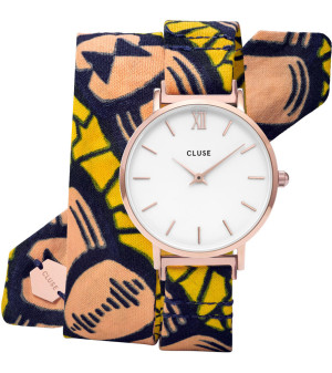 Zegarek Cluse CL30057 / pasek CLUSE x Mino Design Minuit Rose Gold White/Bow Wow / damski